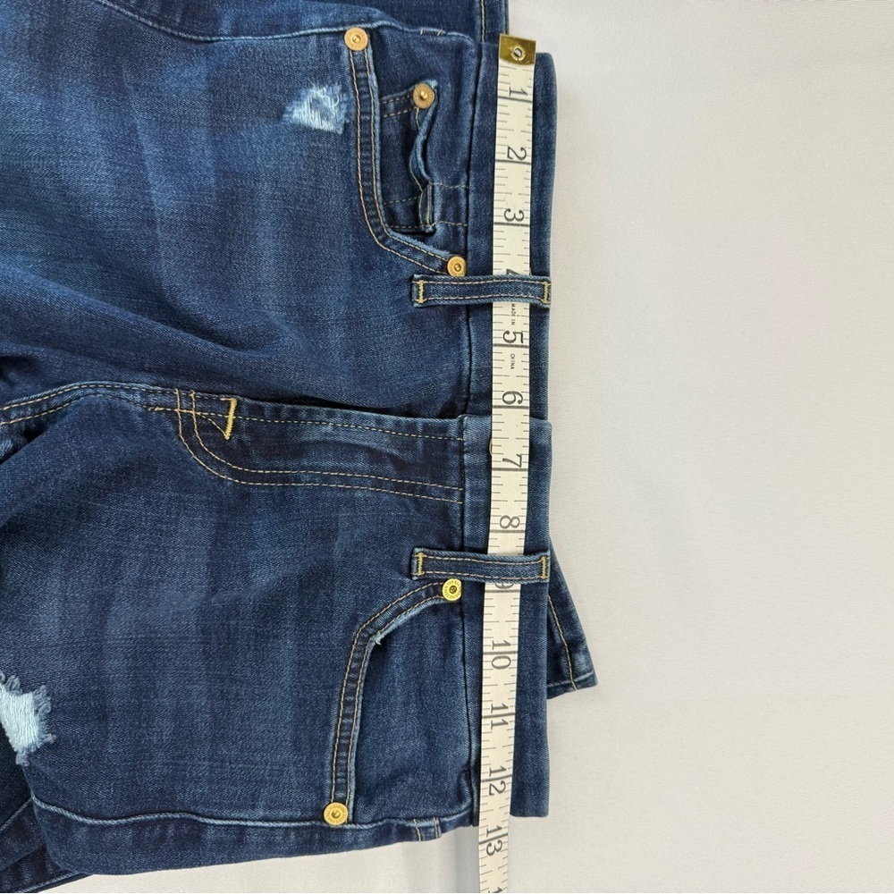 7 For All Mankind Blue Skinny Jeans with Classic Indigo Hue - Picture 6 of 9